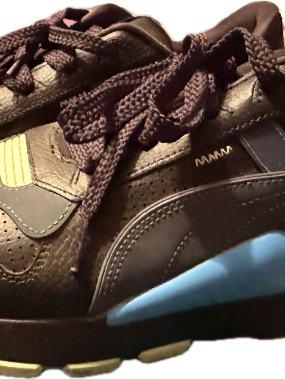 Black Athletic Sneakers with Light Blue Accent